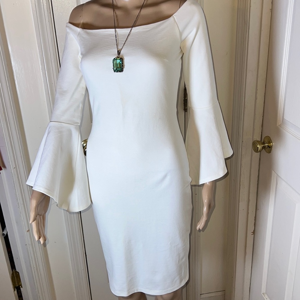 Lulus white long off shoulder  dress size small